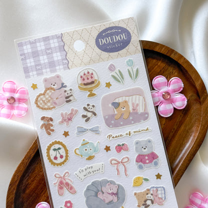 Mind Wave DouDou Sticker Sheet - Yume Kuma (Dream Bear)
