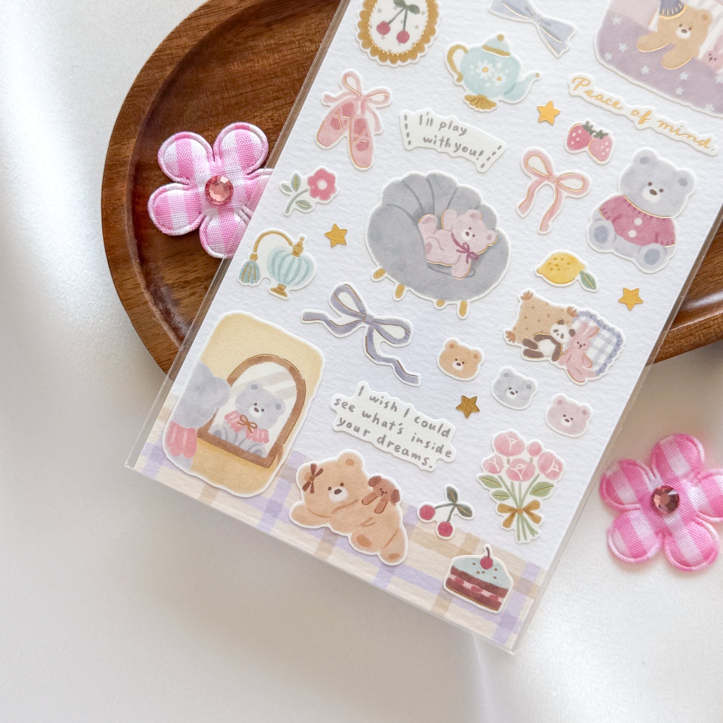 Mind Wave DouDou Sticker Sheet - Yume Kuma (Dream Bear)