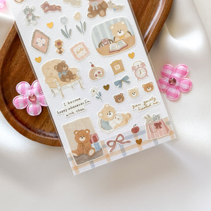Mind Wave DouDou Sticker Sheet - Kuma (Bear)