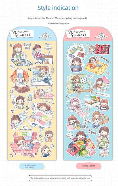 zZoton Molinta | Hand-Drawn Watercolor Sticker Sheet