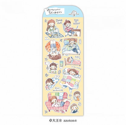zZoton Molinta | Hand-Drawn Watercolor Sticker Sheet
