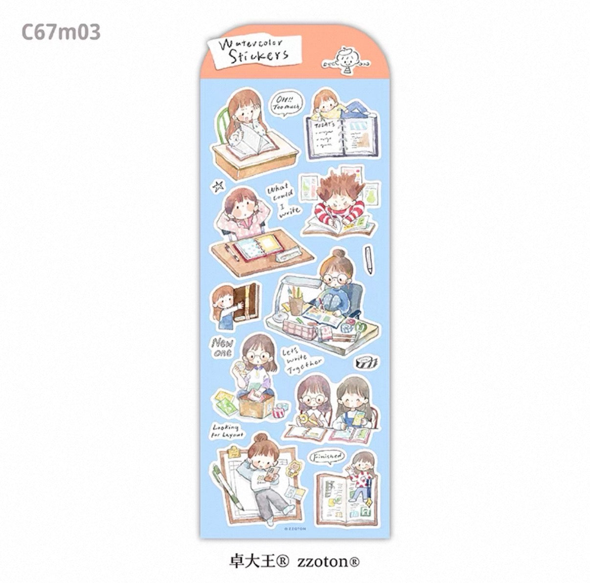 zZoton Molinta | Hand-Drawn Watercolor Sticker Sheet