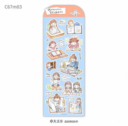 zZoton Molinta | Hand-Drawn Watercolor Sticker Sheet