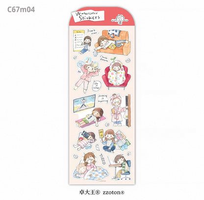 zZoton Molinta | Hand-Drawn Watercolor Sticker Sheet