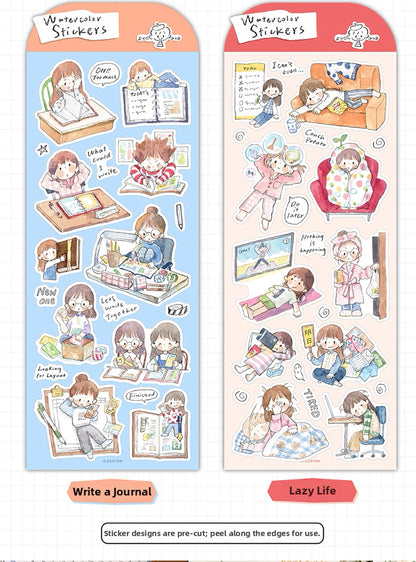 zZoton Molinta | Hand-Drawn Watercolor Sticker Sheet
