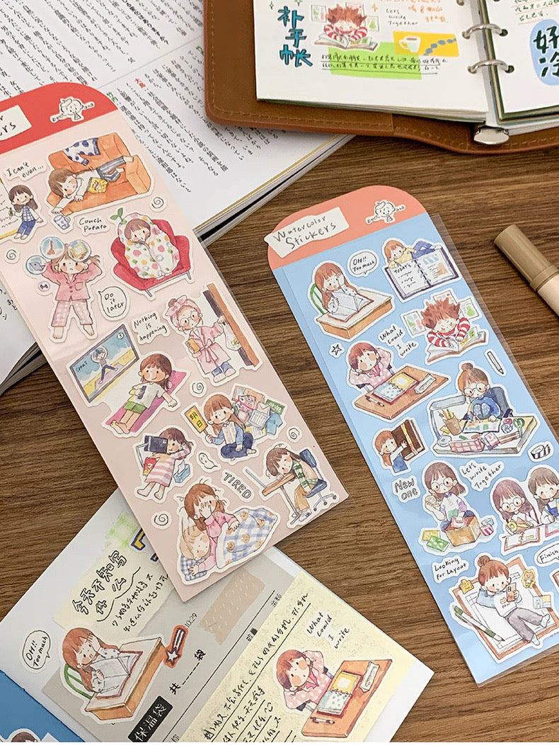 zZoton Molinta | Hand-Drawn Watercolor Sticker Sheet
