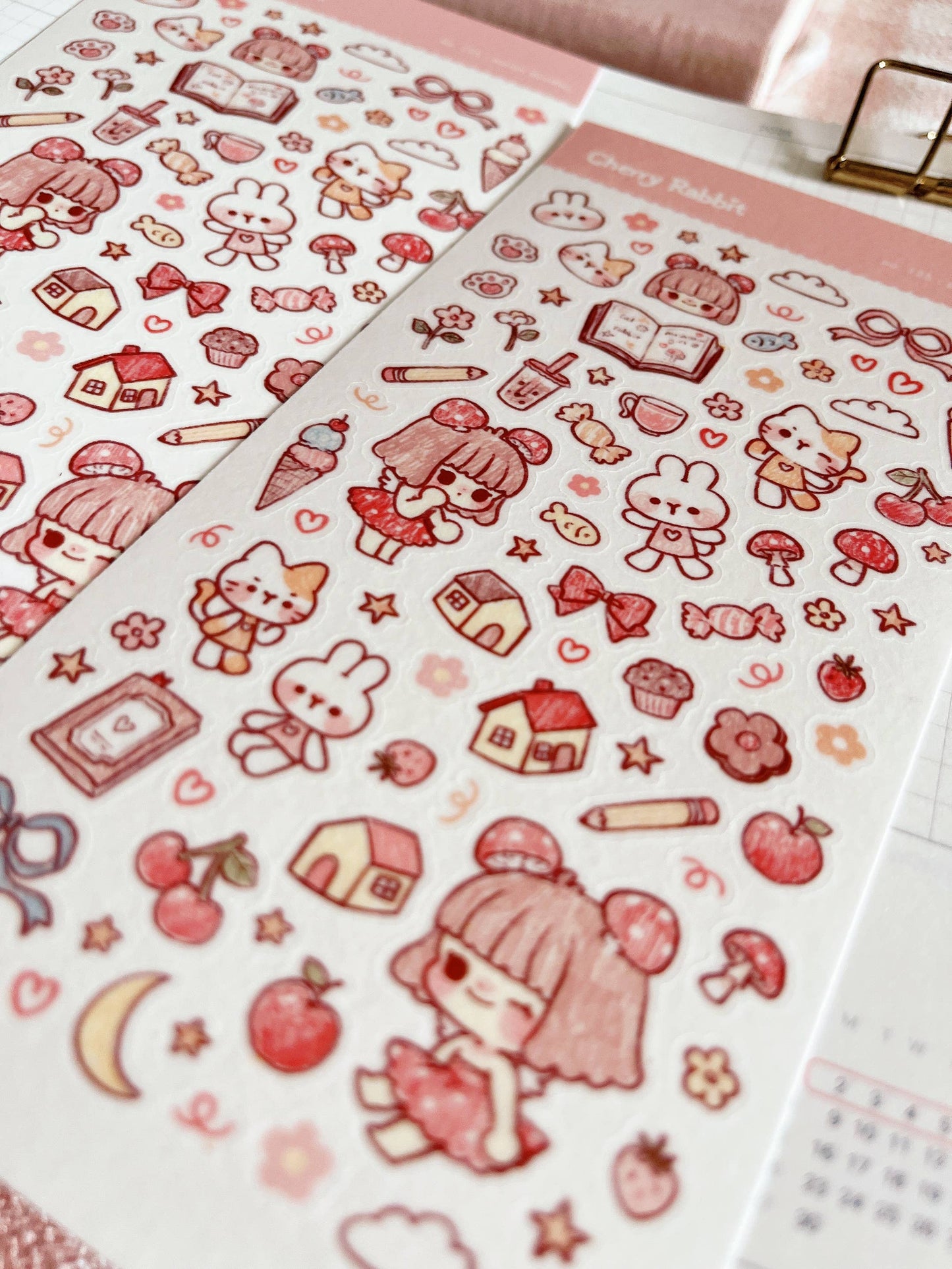 Cherry Rabbit | Sketch Doodles Sticker Sheet no.125