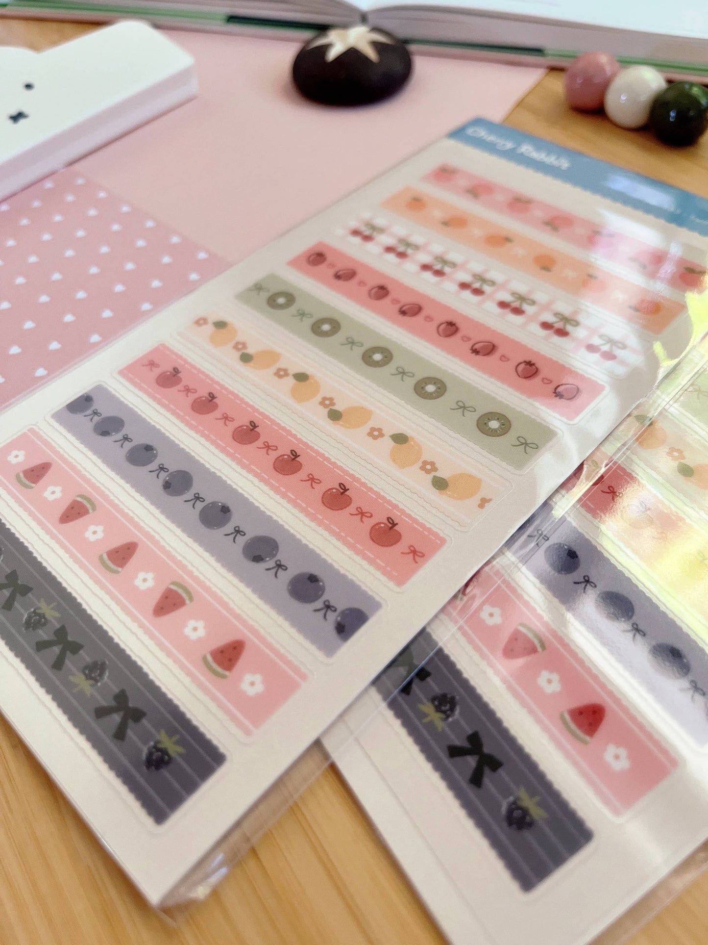 Cherry Rabbit | Fruit Deco Tapes Sticker Sheet
