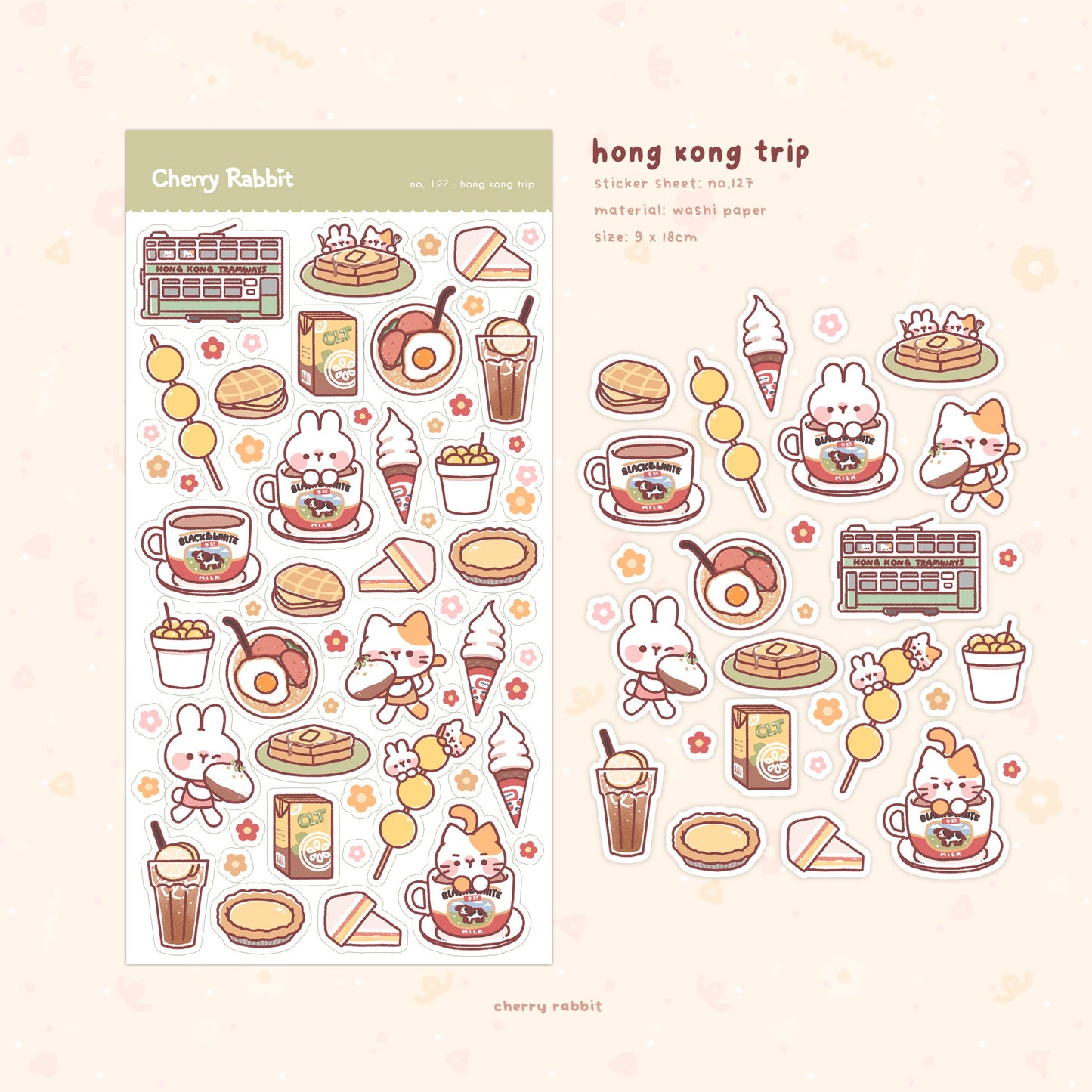 Cherry Rabbit | Hong Kong Trip Sticker Sheet no.127