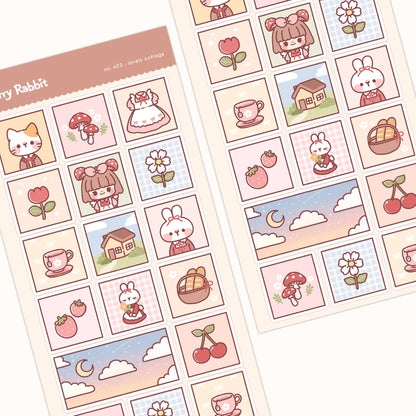 Cherry Rabbit | Lovely Cottage Sticker Sheet