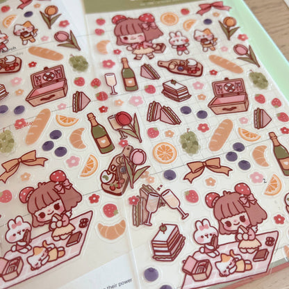 Cherry Rabbit | Lovely Picnic Sticker Sheet