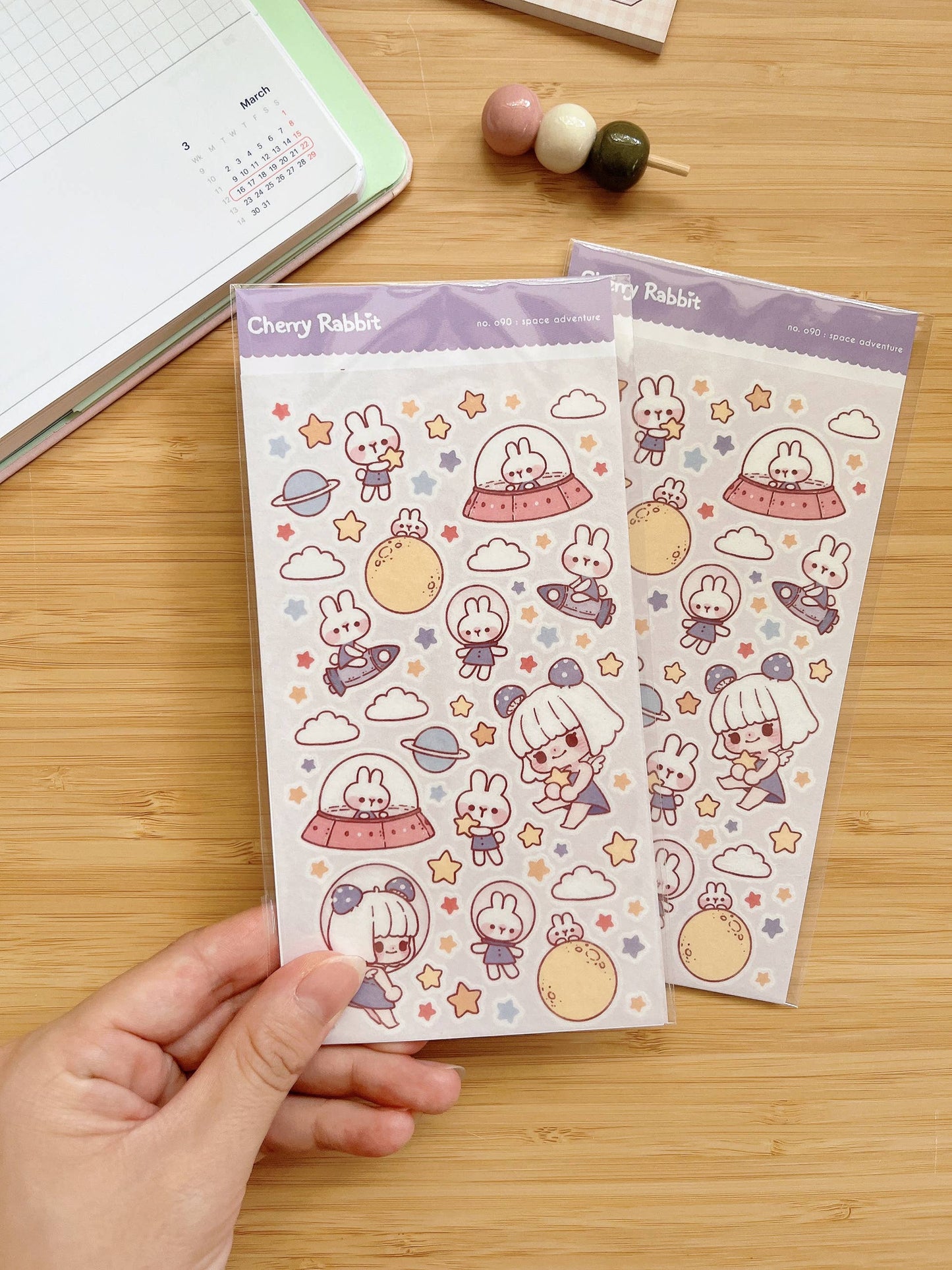 Cherry Rabbit | Space Adventure Sticker Sheet