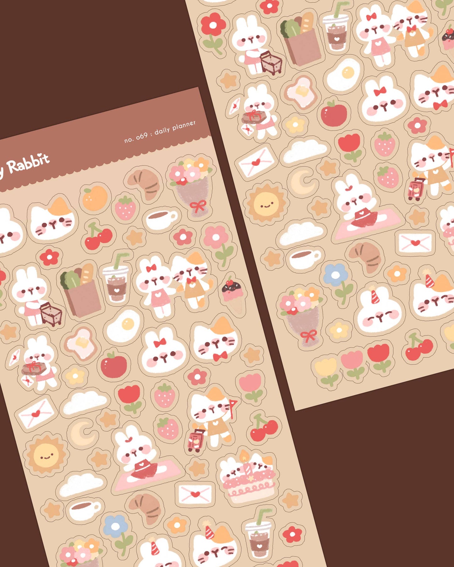 Cherry Rabbit | Daily Planner Sticker Sheet no.069