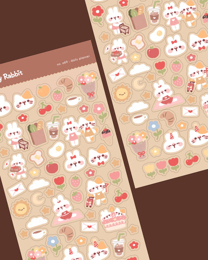 Cherry Rabbit | Daily Planner Sticker Sheet no.069