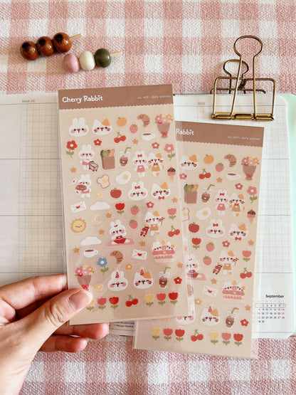 Cherry Rabbit | Daily Planner Sticker Sheet no.069