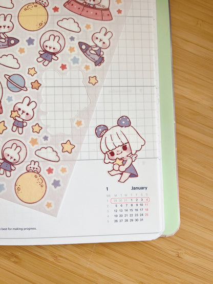 Cherry Rabbit | Space Adventure Sticker Sheet