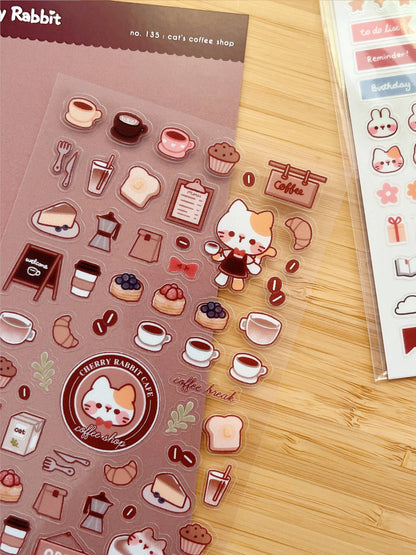 Cherry Rabbit | Cat's Coffee Shop Sticker Sheet no.135