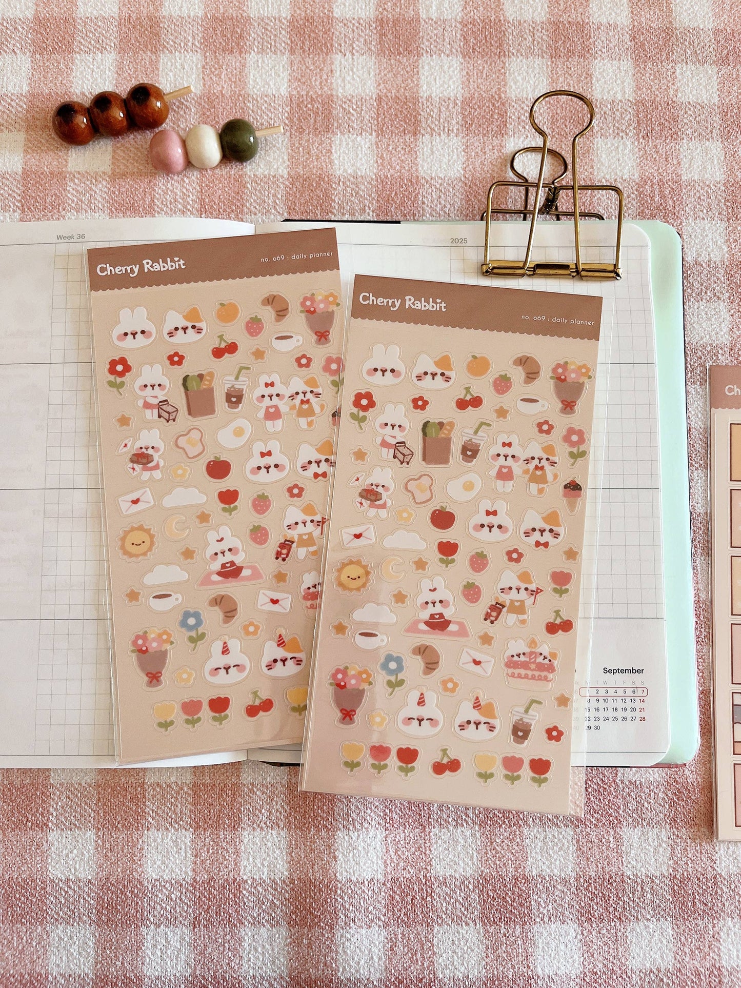 Cherry Rabbit | Daily Planner Sticker Sheet no.069
