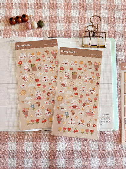 Cherry Rabbit | Daily Planner Sticker Sheet no.069