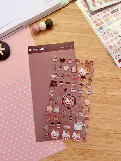 Cherry Rabbit | Cat's Coffee Shop Sticker Sheet no.135