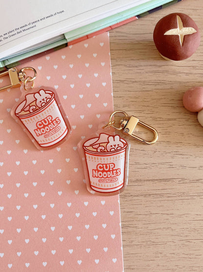 Cherry Rabbit | Cup Noodle Keychain