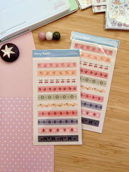 Cherry Rabbit | Fruit Deco Tapes Sticker Sheet