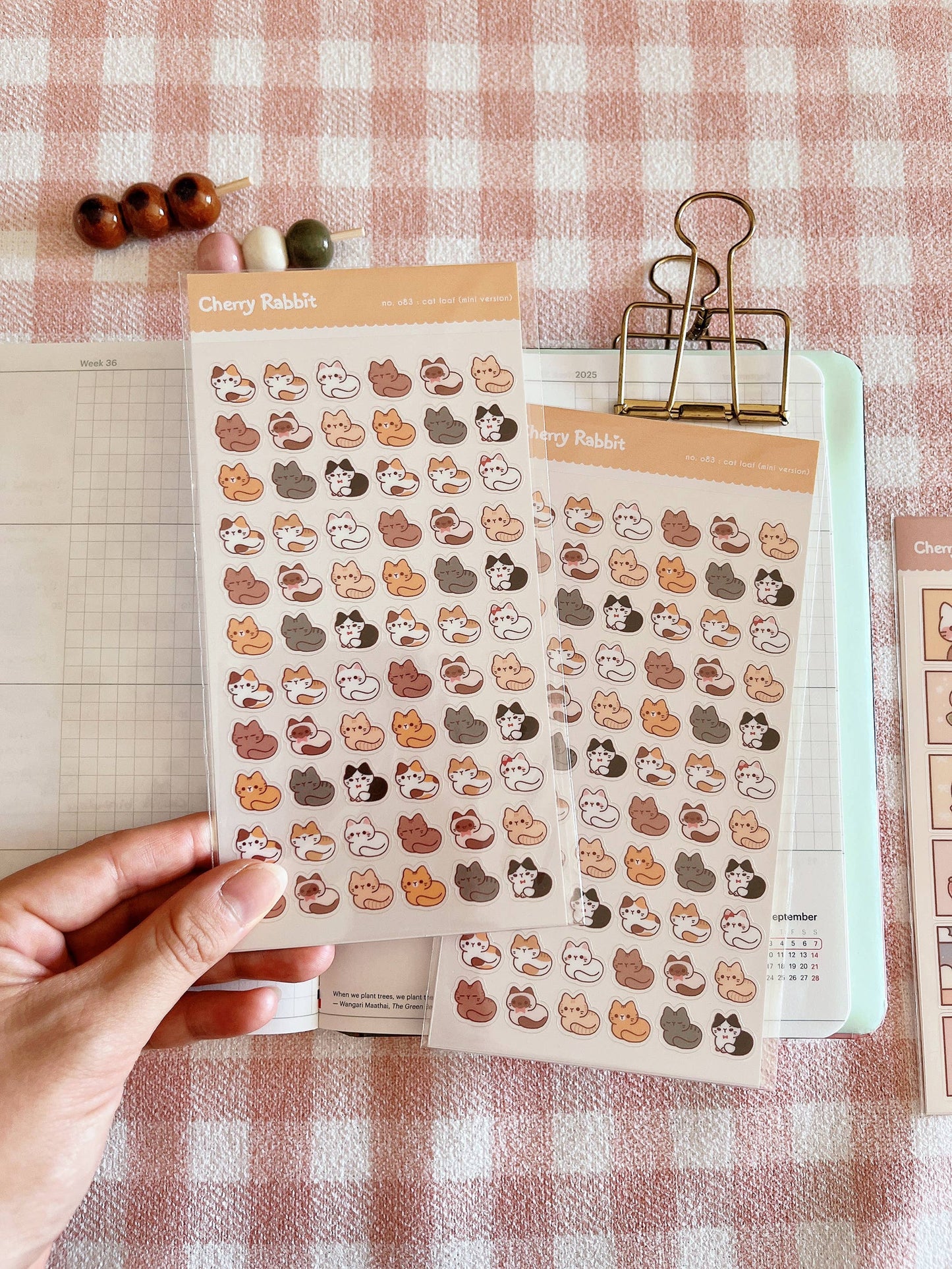 Cherry Rabbit | Cat Loafs (Mini Version) Sticker Sheet no.082 - ver.2