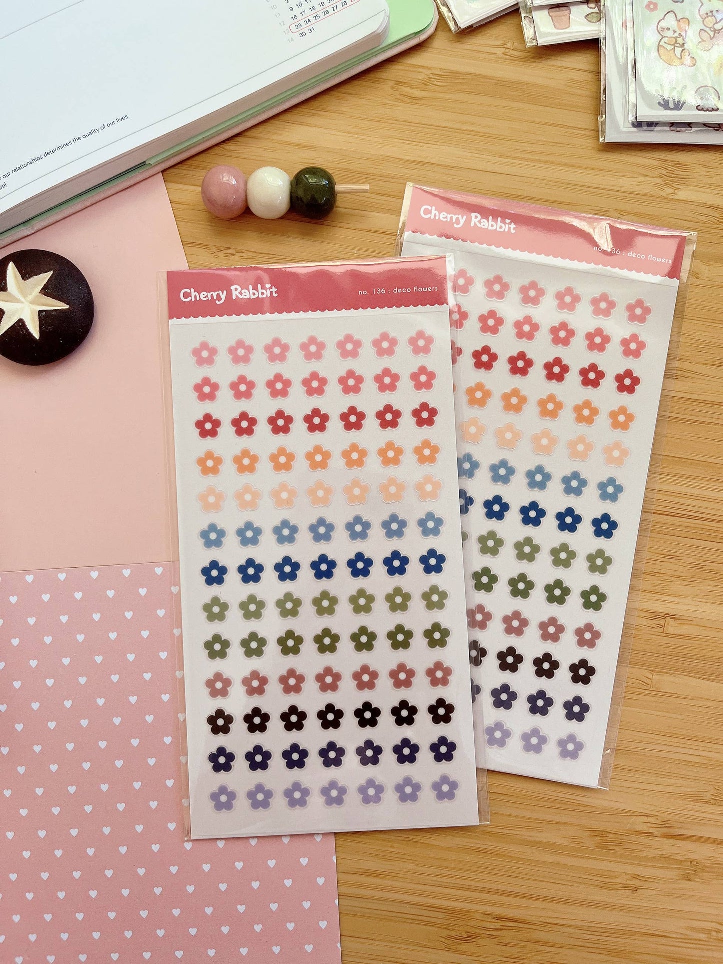 Cherry Rabbit | Deco Flowers Sticker Sheet no.136