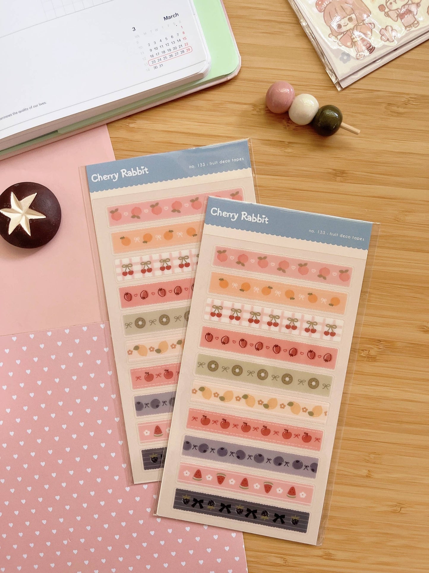 Cherry Rabbit | Fruit Deco Tapes Sticker Sheet