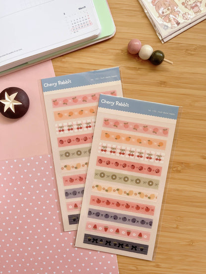 Cherry Rabbit | Fruit Deco Tapes Sticker Sheet