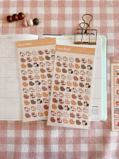 Cherry Rabbit | Cat Loafs (Mini Version) Sticker Sheet no.082 - ver.2
