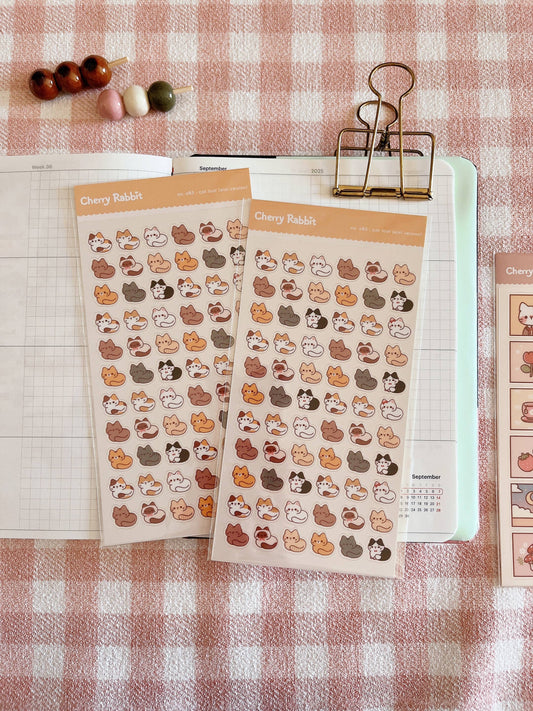 Cherry Rabbit | Cat Loafs (Mini Version) Sticker Sheet no.082 - ver.2