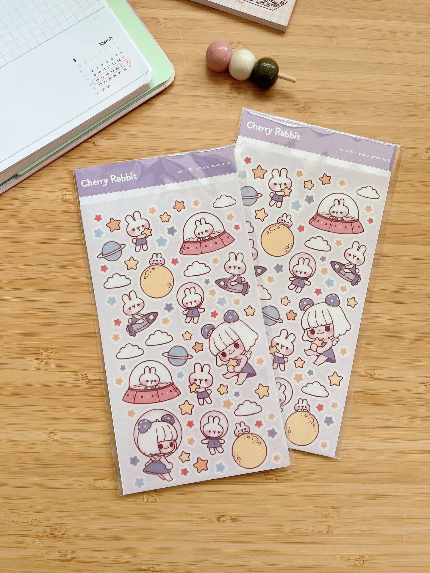 Cherry Rabbit | Space Adventure Sticker Sheet