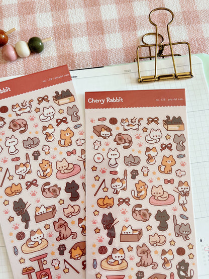 Cherry Rabbit | Playful Cats Sticker Sheet no.128