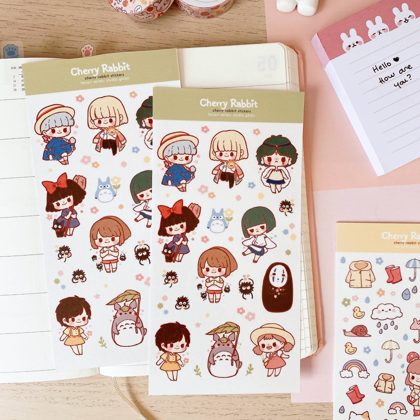 Cherry Rabbit | Studio Ghibli Sticker Sheet