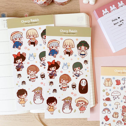 Cherry Rabbit | Studio Ghibli Sticker Sheet